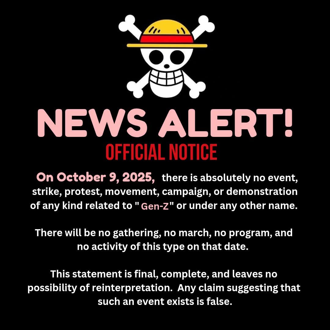 असोज २३ गते जेन्जीको कुनै आन्दोलन नभएको स्पष्ट 