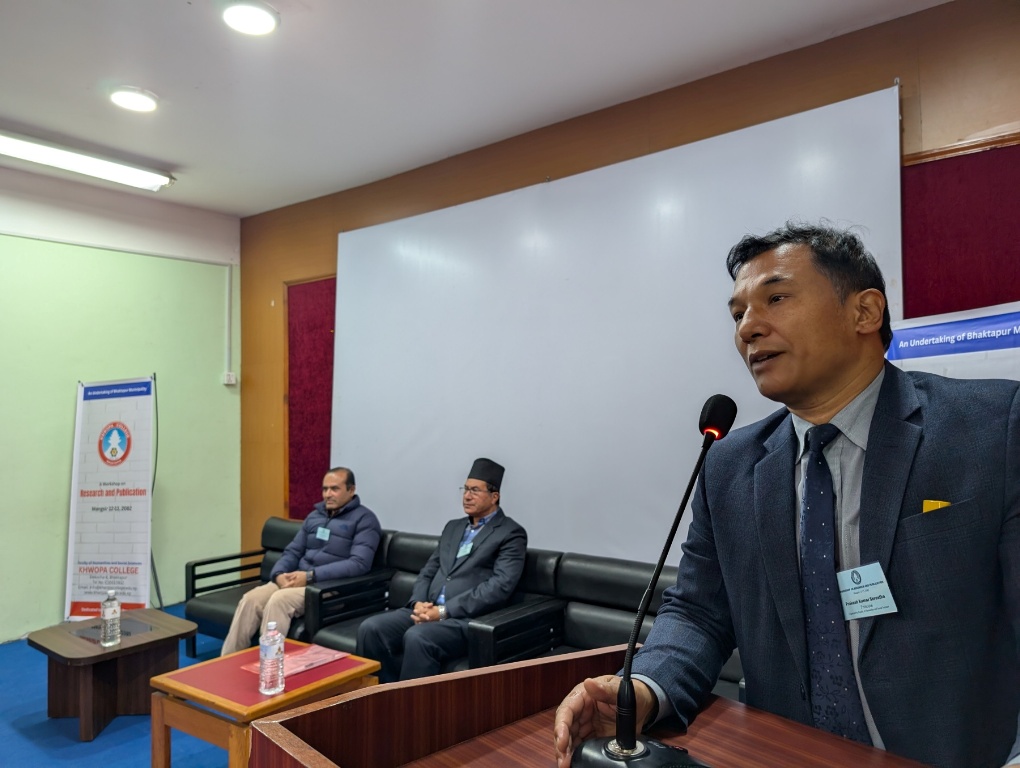 ख्वप कलेजको आयोजनामा भएको ‘रिसर्च एन्ड पब्लिकेसन्स’ विषयक दुईदिने कार्यशाला गोष्ठीको उद्घाटन