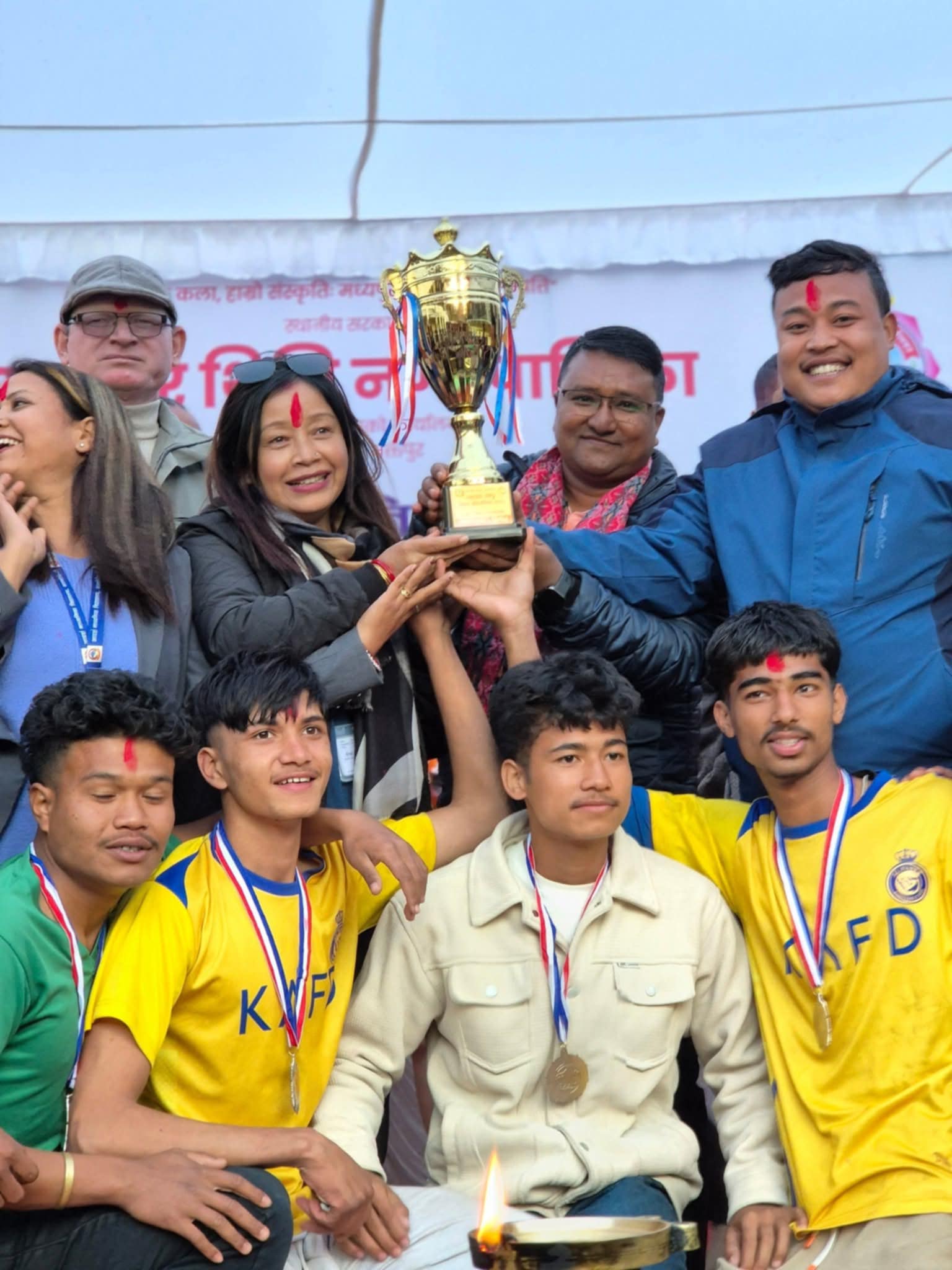 चौथो नगरस्तरीय राष्ट्रपति रनिङ शिल्ड २०८२ को उपाधी तेस्रोपटक आदर्श माविले जिते