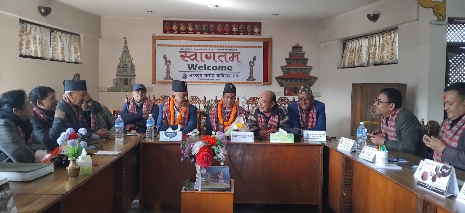 भक्तपुर उद्योग वाणिज्य संघका नवनिर्वाचित अध्यक्षद्वारा पदभार ग्रहण