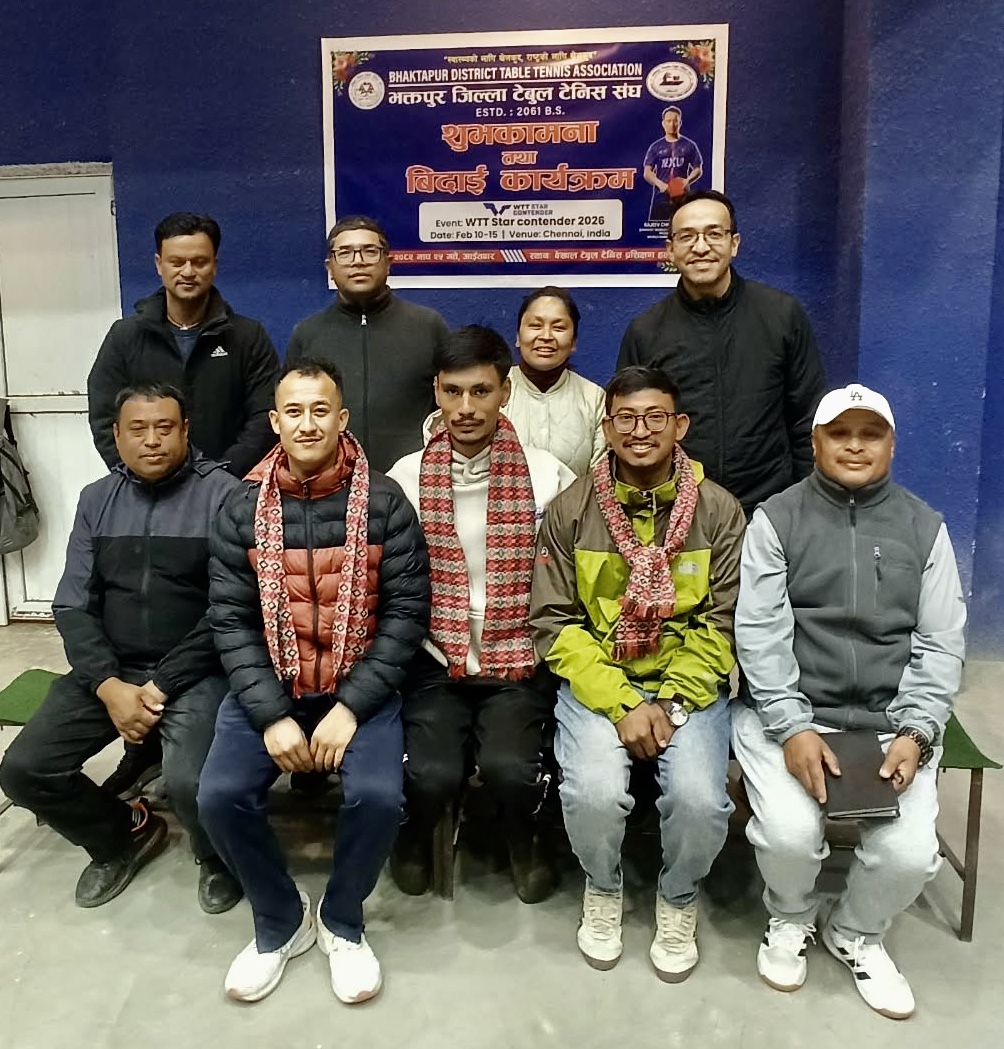 WTT स्टार कन्टेन्डर चेन्नई २०२६ मा सहभागि हुने खेलाडी राजिव चिकन्बजारको बिदाई