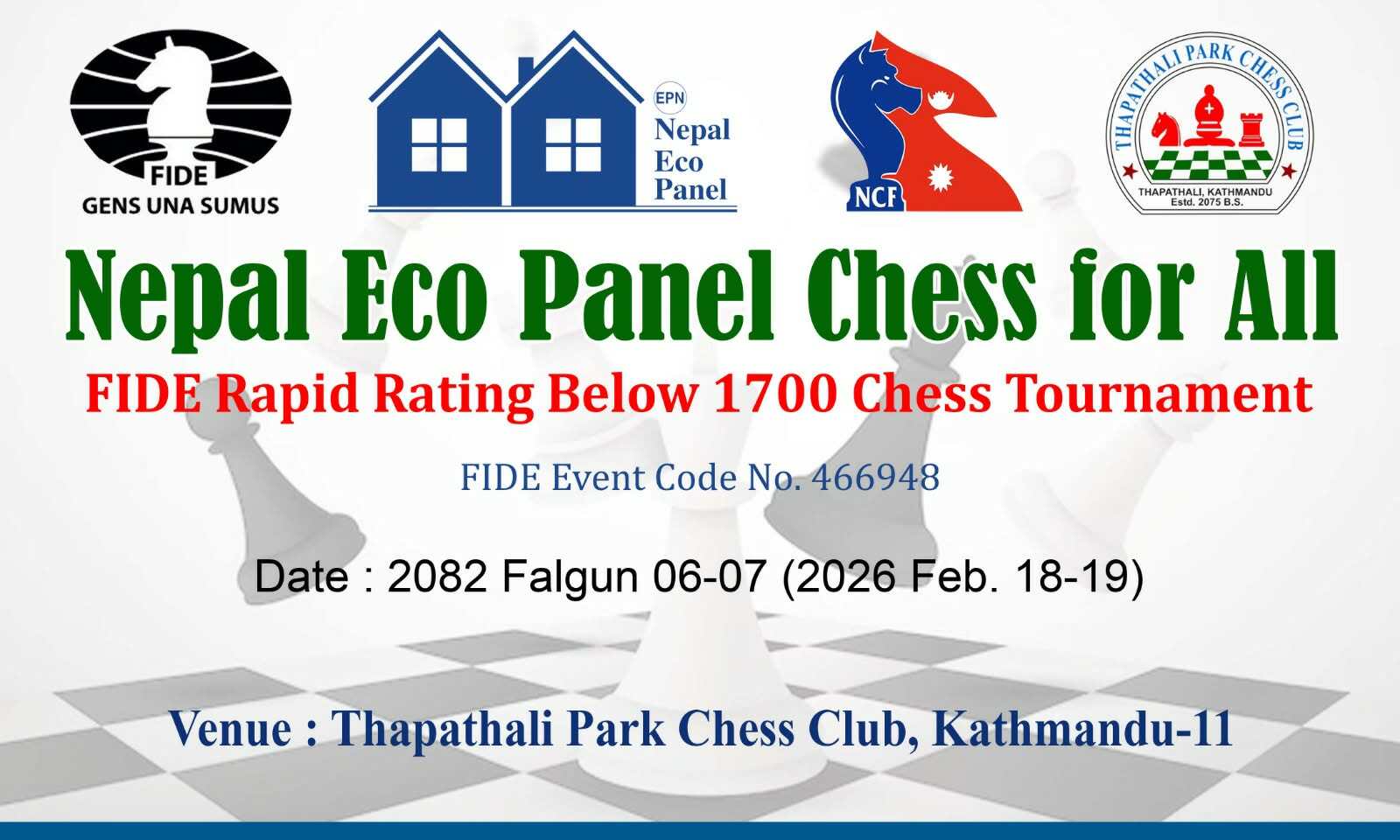 Nepal Eco Panel Chess for All Tournament Draws Strong National Participation