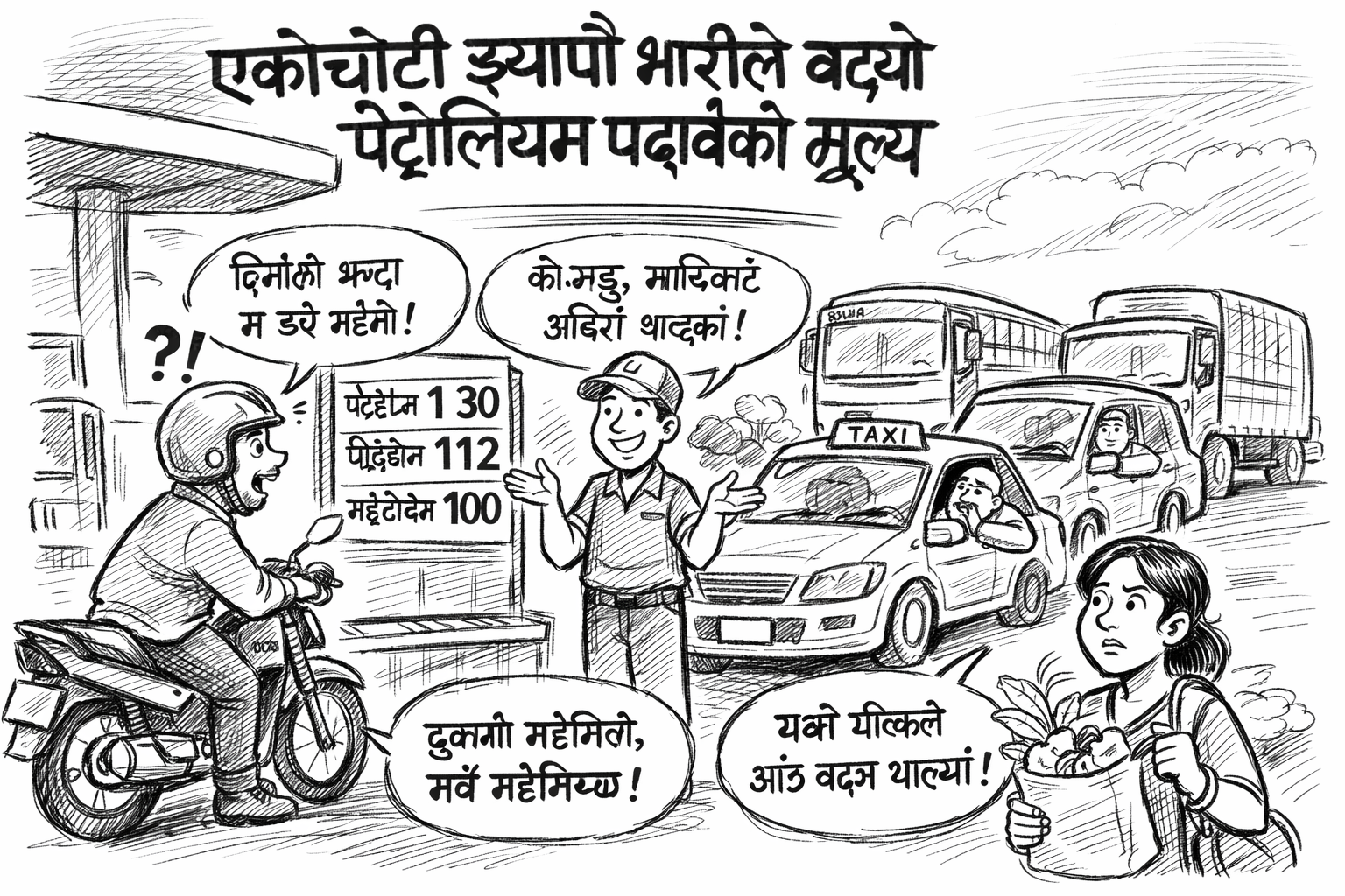 एकैचोटी झ्यापै भारीले वढ्यो पेट्रोलियम पदार्थको मूल्य