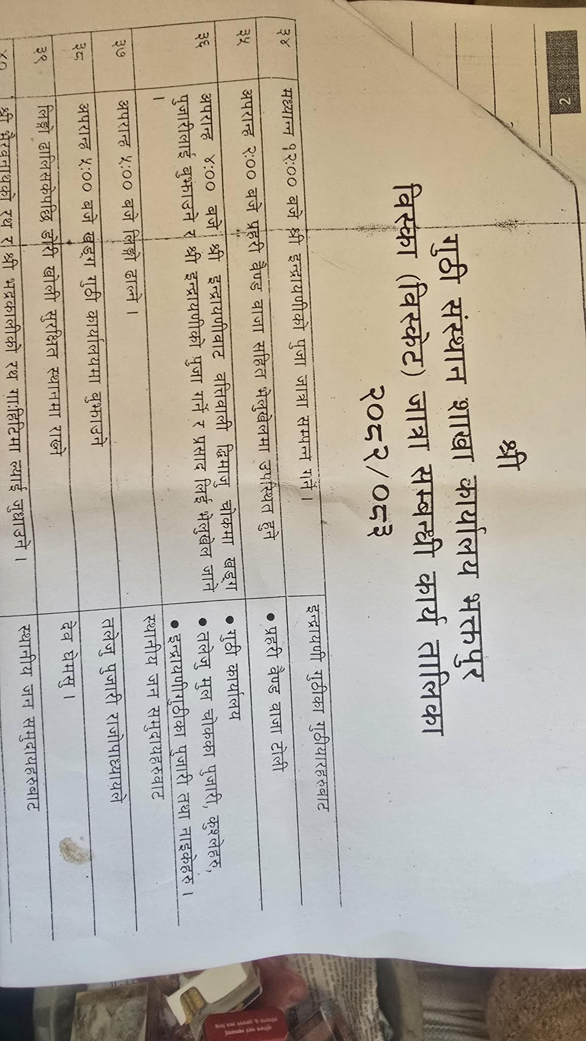 यस्तो छ आजको विस्का जात्राको तालिकाः साँंझ पाँंच बजे ल्योसिंद्य ढाल्ने 