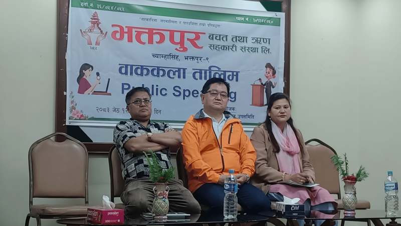 भक्तपुर बचतमा ८ दिने वाककला तालिम सुरु
