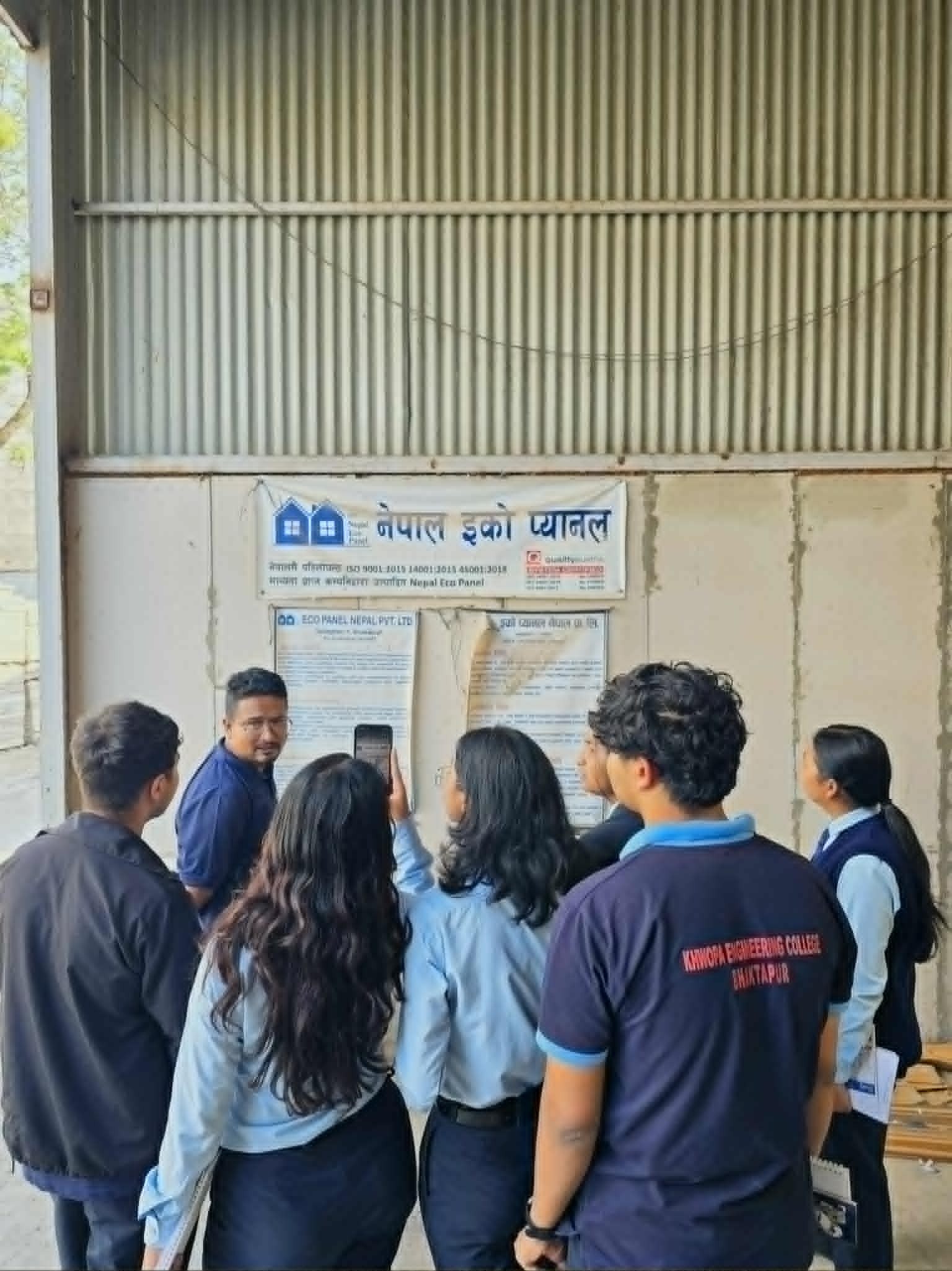 Khwopa Engineering College Students Visit Nepal Eco Panel for Industrial Learning