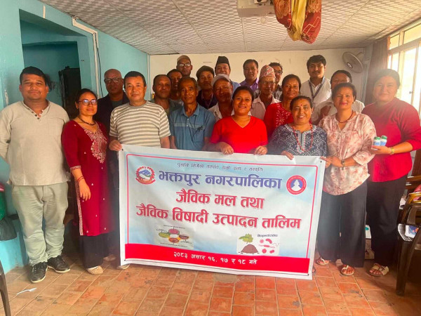 भक्तपुर नगरपालिकाद्वारा जैविक मल तथा विषादी उत्पादन तालिम सम्पन्न