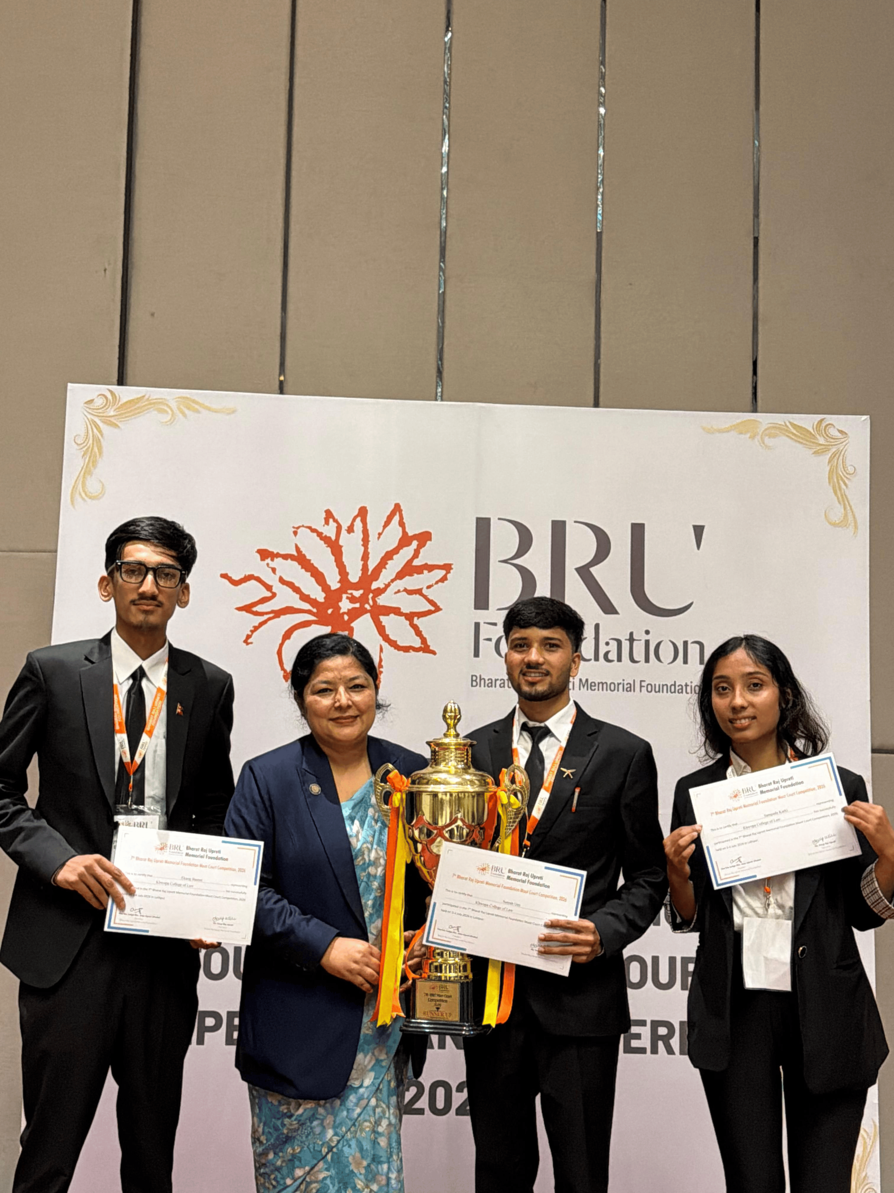 राष्ट्रियस्तरको मूट कोर्ट प्रतियोगितामा ख्वप कलेज अफ लको सफलता !