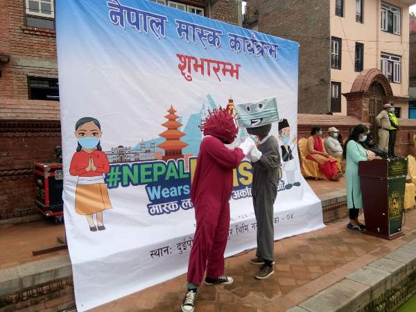  मध्यपुर थिमीमा नेपाल मास्क कार्यक्रम सुरु