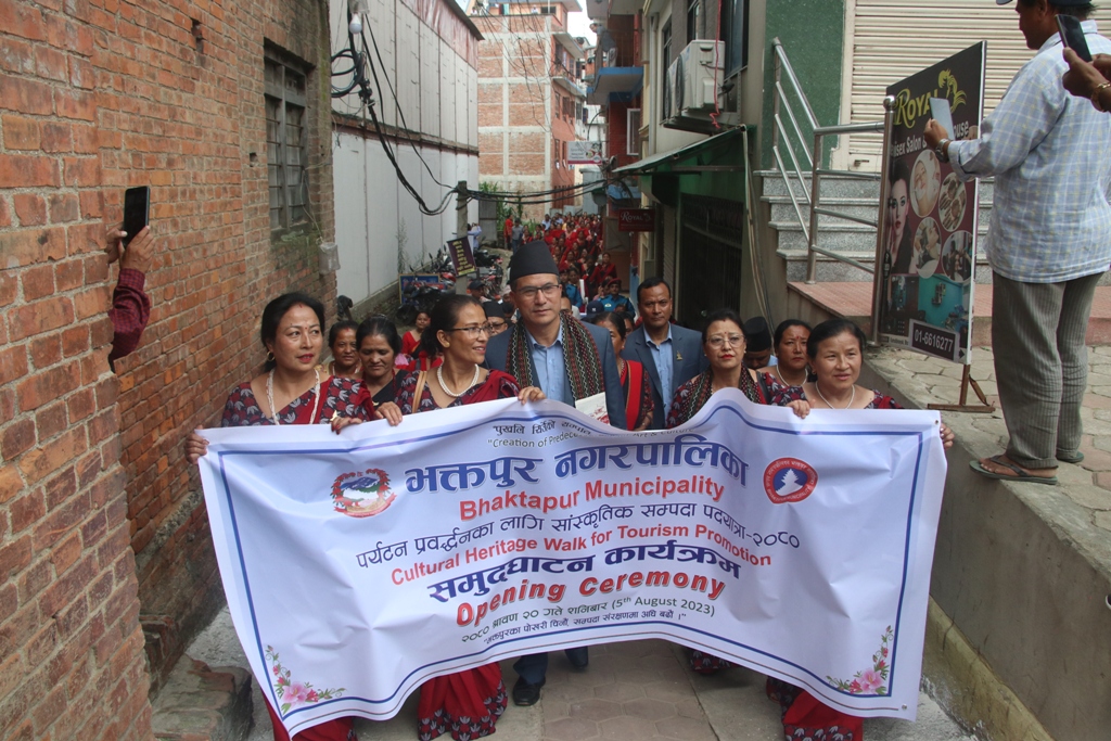भक्तपुरमा सांस्कृतिक सम्पदा पदयात्रा सुरु