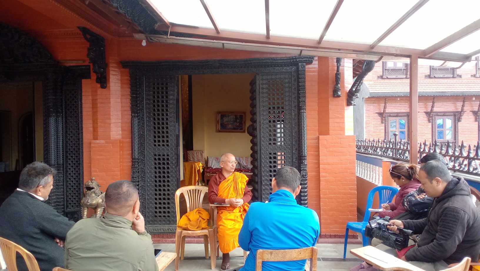 भक्तपुरको इनाचो मुनिविहारले गरयो पत्रकार भेटघाट
