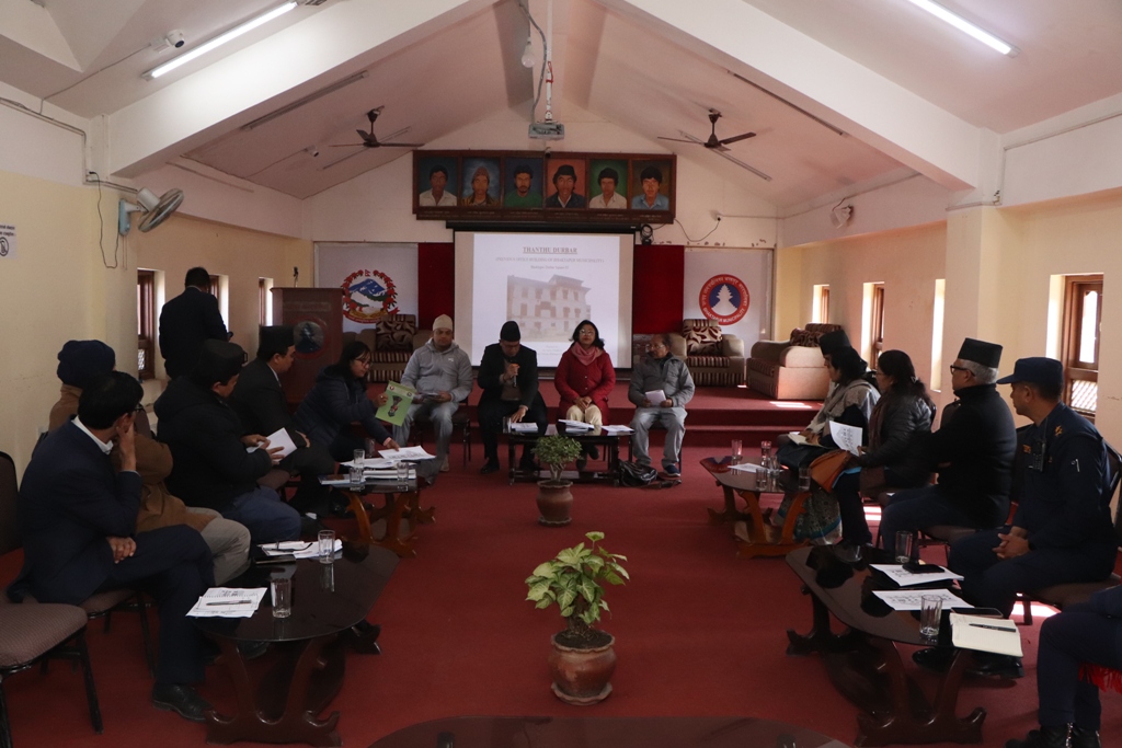 थन्थु दरबारको संशोधित नक्साअनुसार भवन निर्माण कार्य अगाडि बढाइने 