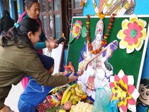 Alphabet  started in Bhim Adarsha with free dress