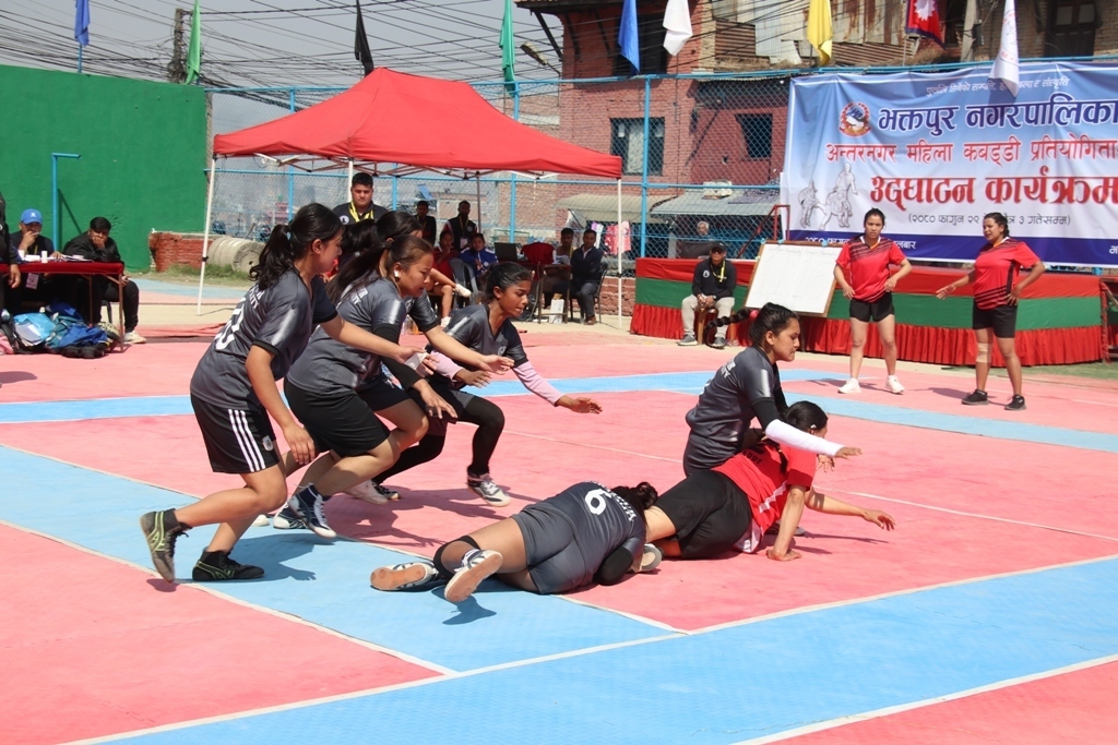 अन्तर नगर महिला कबड्डी खेलको लिग चरणका खेलहरु सम्पन्न, क्वाटर फाइनल खेल भोलिदेखि