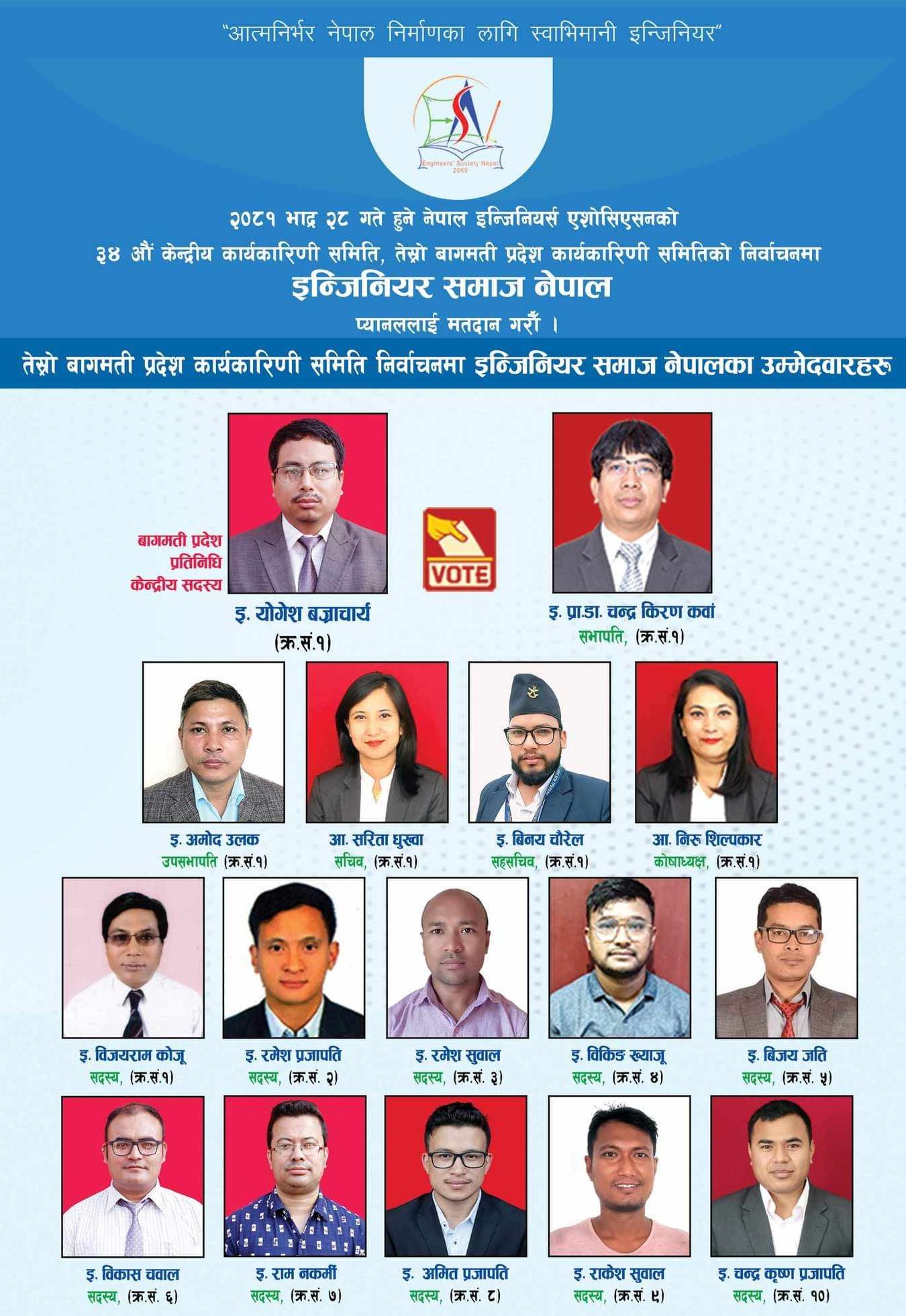 देशभक्त इन्जिनियर एवम् आर्किटेक्टरूमा इन्जिनियर समाज नेपालको अभिवादन