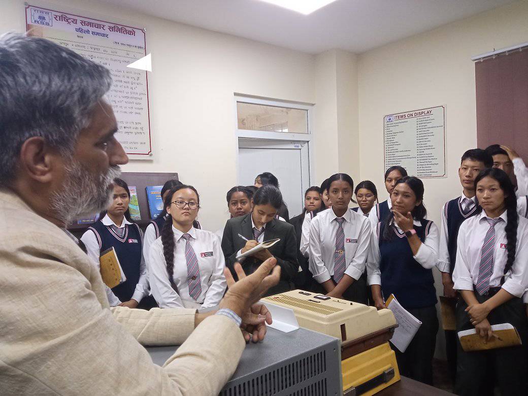 ख्वपका पत्रकारिताका विद्यार्थी मिडिया संग्राहलयमा  