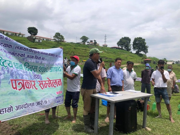 खोकनाका किसानको आन्दोलन अझै जारी 