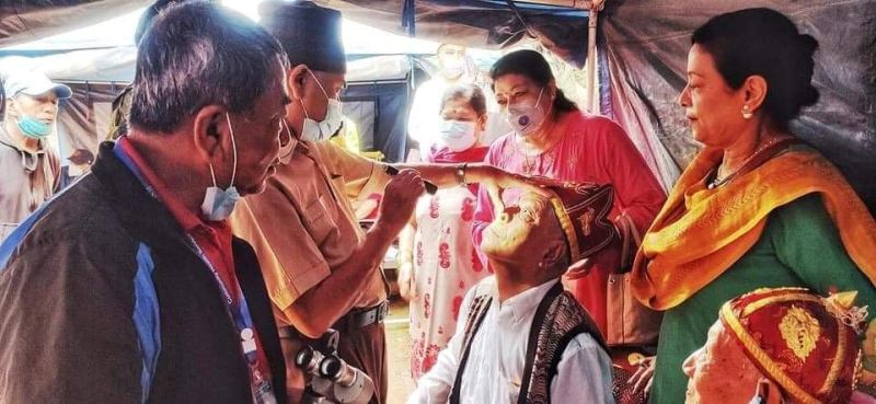 जेष्ठ नागरिक सम्मान सहित निशुल्क आँखा शिविर