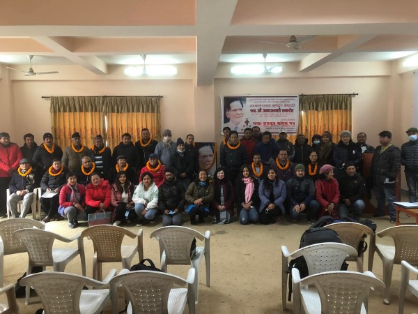 नेपाल पत्रकार महासंघया संस्थापक नायः सत्यनारायण बहादुर श्रेष्ठया १०६ क्वःगु बुदिं हन