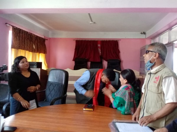 समानताका लागि आजाव भक्तपुरले दियो चाँंगुका मेयर र उपमेयरलाई बधाई तथा शुभकामना