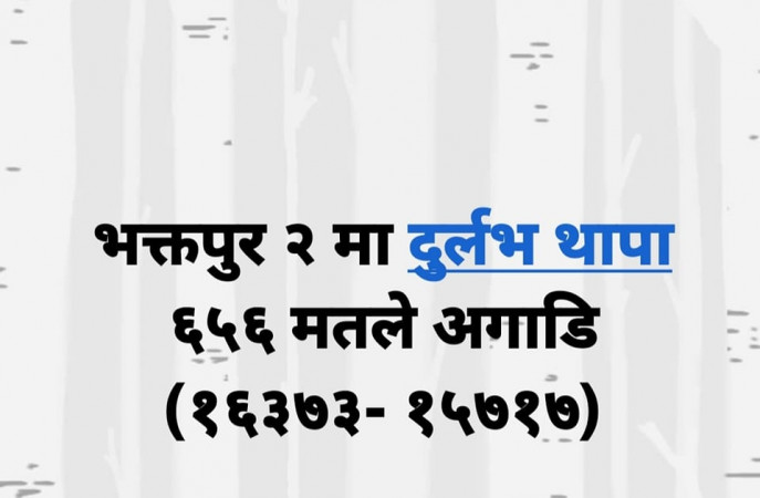 भक्तपुर क्षेत्र नं २ दुर्लभ थापा ????  (काँग्रेस) १६३७२