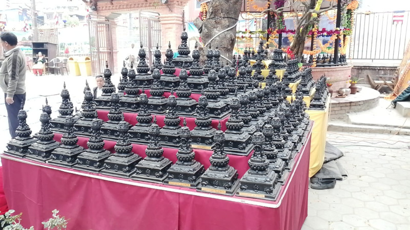 मध्यपुरको पाटी विहारमा दिपंकर बुद्धमूर्ति स्थापना