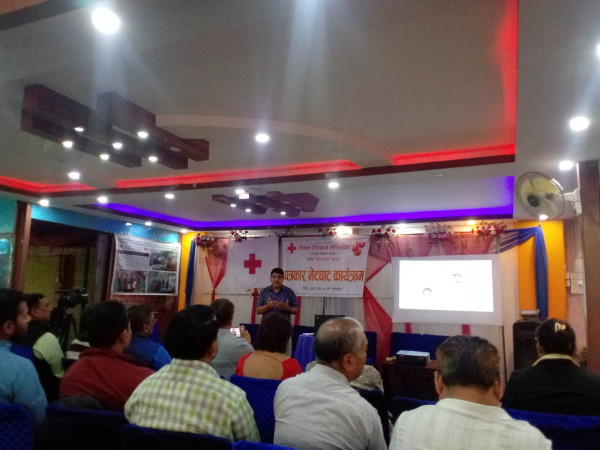 रेडक्रस भक्तपुरको रक्तसञ्चार सेवाले गरयो पत्रकार सम्मेलन