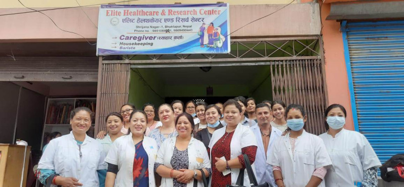 भक्तपुरको सृजनानगरमा खुल्यो केयर गिभर तालिम दिने एलाइट हेल्थ केयर एण्ड रिसर्च सेन्टर