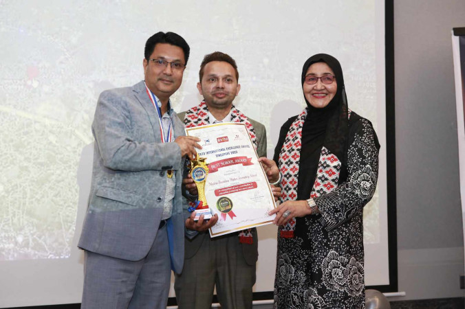 अन्तर्राष्ट्रिय ‘बेस्ट स्कुल अवार्ड–२०२३’  माेडर्नलाई