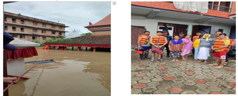 रामन्दिरमा वाढीमा फसेका ११ देखि ८२ वर्षसम्मका चारजनालाई गरियो उद्धार