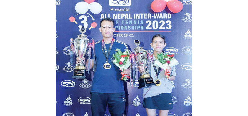 भक्तपुर ५ का राजीव चिकबन्जार खुला सिंगल्स च्याम्पियन 