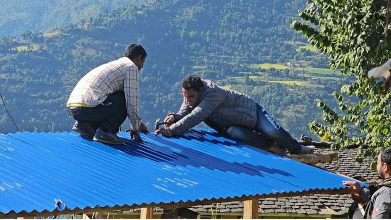 जाजरकोट पुगेका टोलीले स्थानीयका १०० अस्थायी आवासको आधारभूत संरचना निर्माण कार्य सम्पन्न 