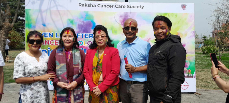 क्यान्सर विजेताहरुसँग सन्देशमूलक होली 
