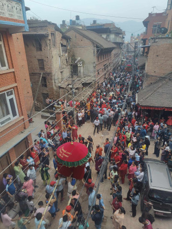 भक्तपुरको विस्का ः सकियो महाकाली—महालक्ष्मीको जात्रा