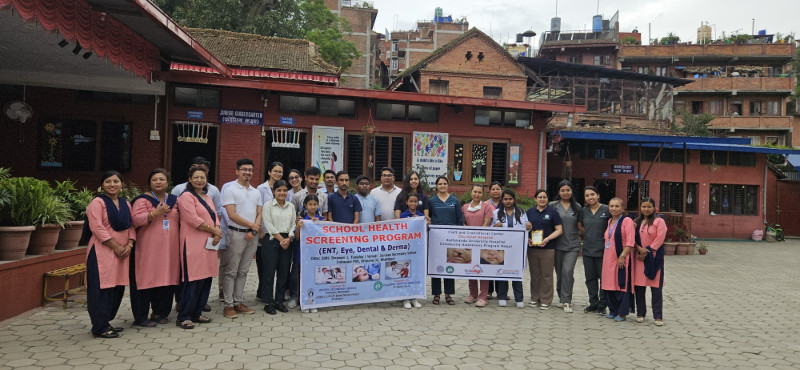 जेसीजका विद्यार्थीको नाक, कान, घाँटीको गरियो परीक्षण 