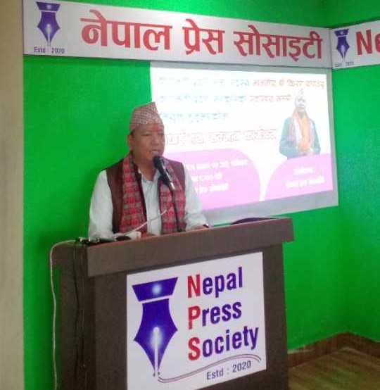 नेपाल प्रेस सोसाइटीले दियो नवनियुक्त स्वास्थ्यमन्त्री थापालाई बधाई 