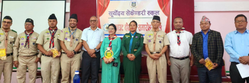 सूर्योदयमा स्काउट दीक्षान्त कार्यक्रम सम्पन्न 