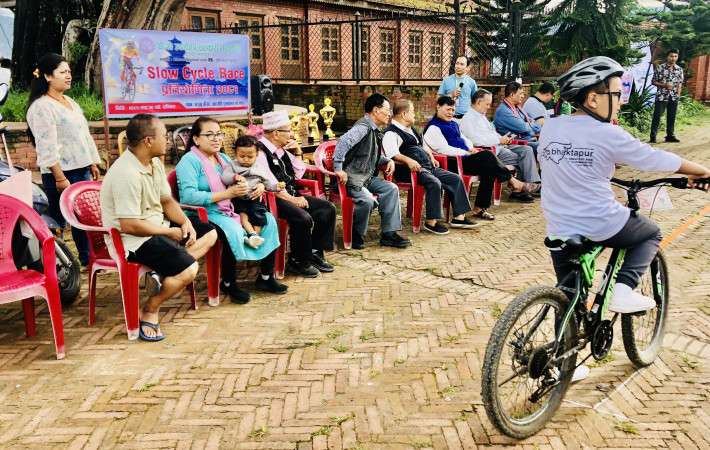 भक्तपुरमा सकियो स्लो साईकल रेस प्रतियोगिता