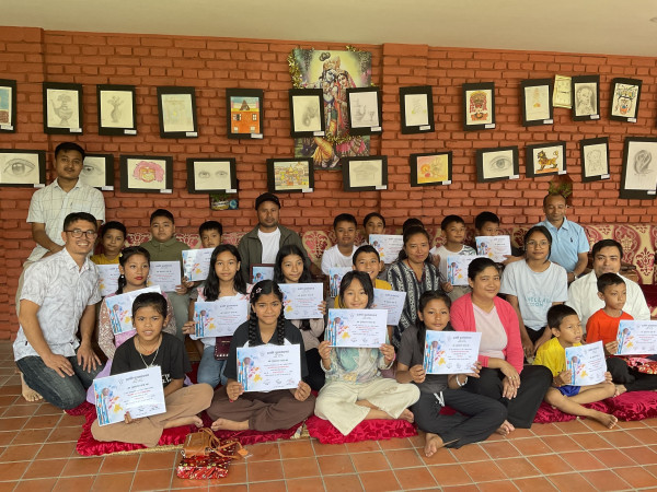 सकियो प्रगति पुस्तकालयको आधारभूत चित्रकला तालिम 