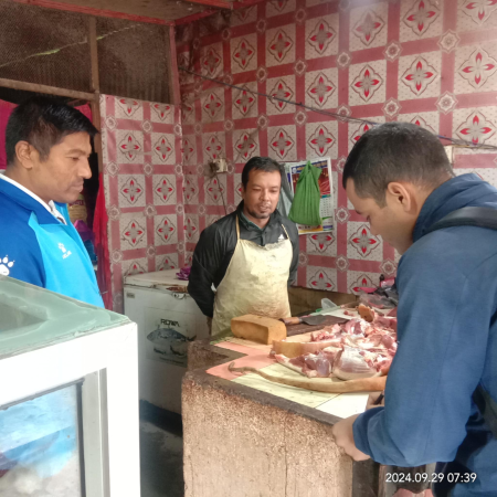 कासनमा मासु पसल अनुगमन