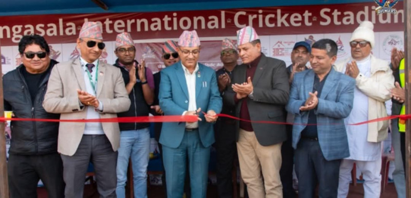 Pokhara Avengers, Nepal Eco Panel and Pokhara Eco Red Bricks Hand Over Dugout to Kaski Cricket Association