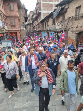 भक्तपुरमा राप्रपाद्धारा जेठ १५ को प्रचारप्रसार 